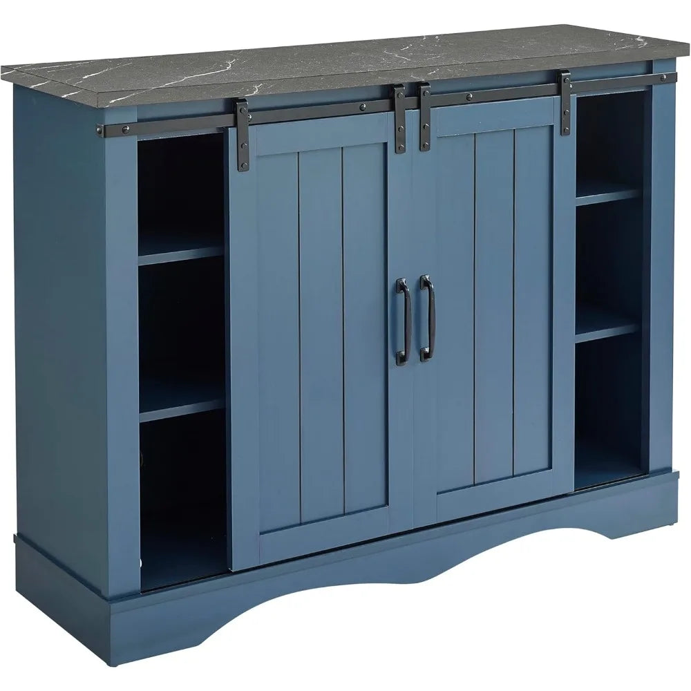 47 Inch Wine Cabinet with Sliding Barn Doors