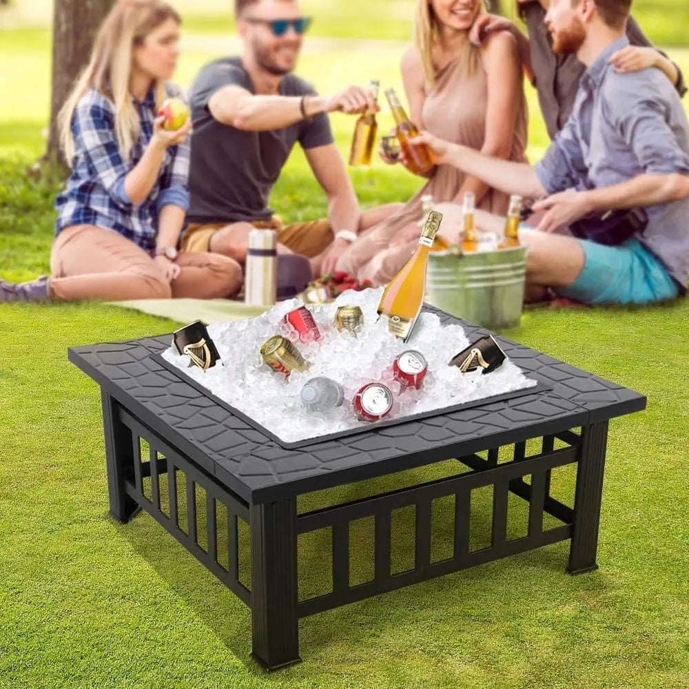 32 Inch Multifunctional Fire Pit Table