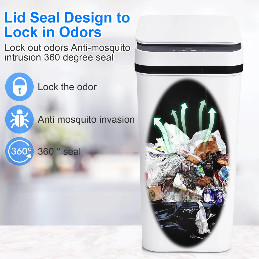 2 Pack  Bathroom Automatic Trash Cans Touchless