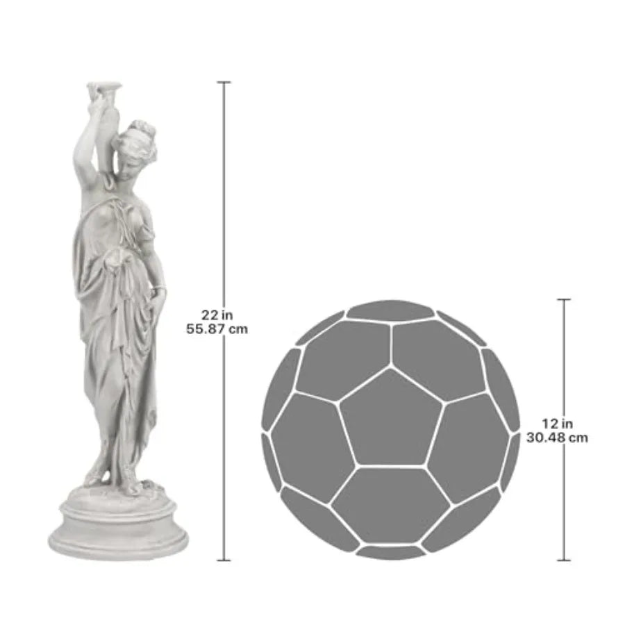 22" Greek Water Woman Outdoor Garden Statue
