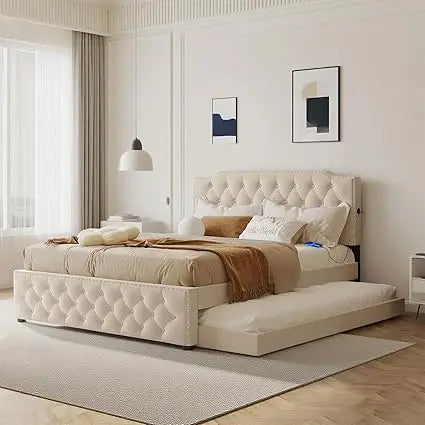 Queen Size Upholstered Platform Bed