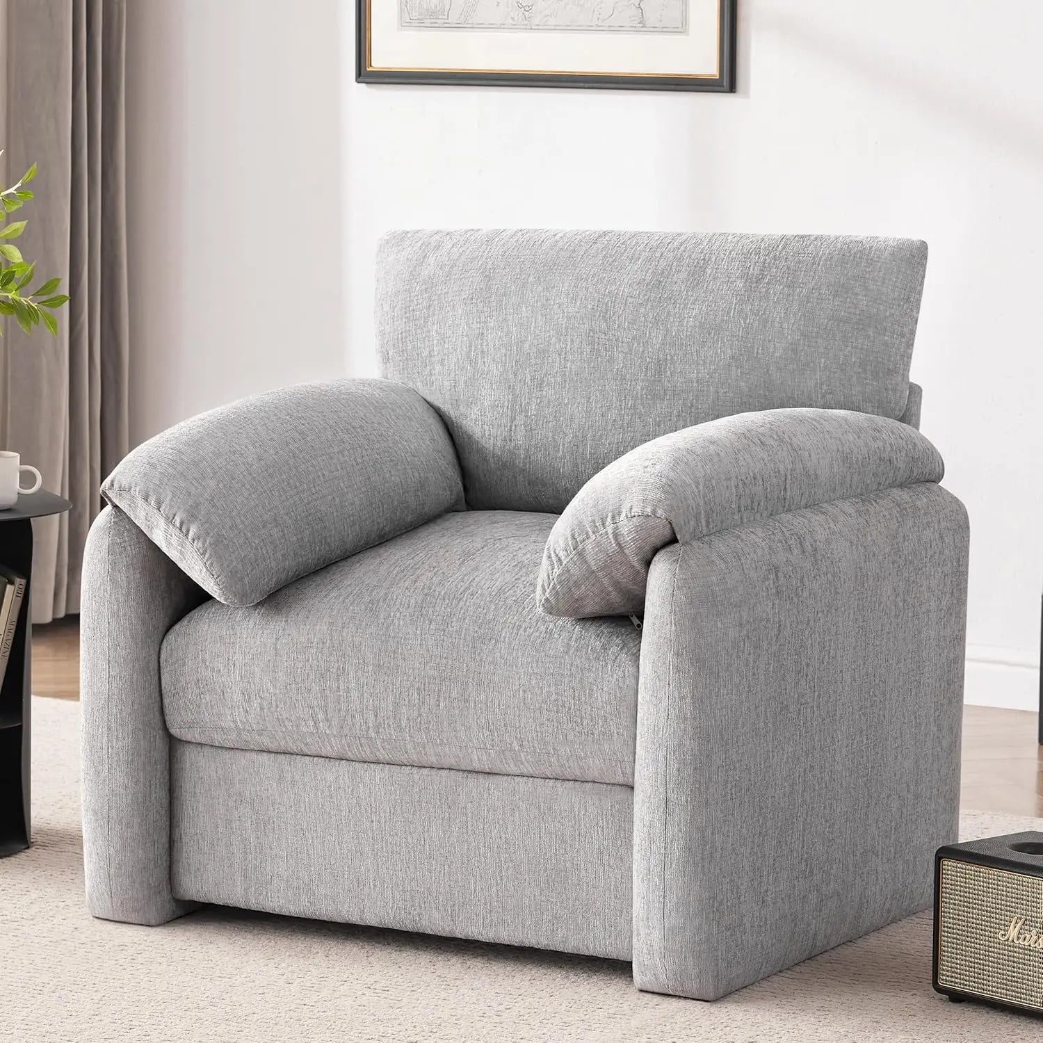 38.6in Chenille Oversized Armchair