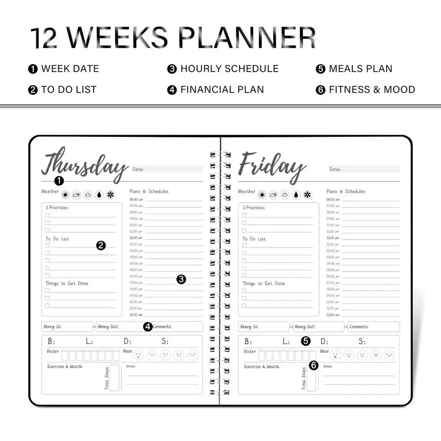 2026 Work/Day Planner With Hourly Schedules