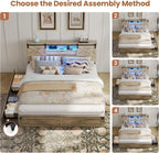 California King Bed Frame with Storage Headboard