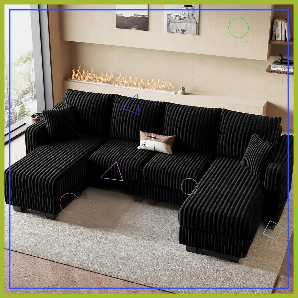 U-Shaped Sectional Sofa with Reversible Chaises