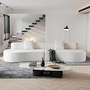 109" Modern Sectional Curved Couch,  4-Seater