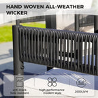 7 Pc Outdoor Wicker Dining Set for 6