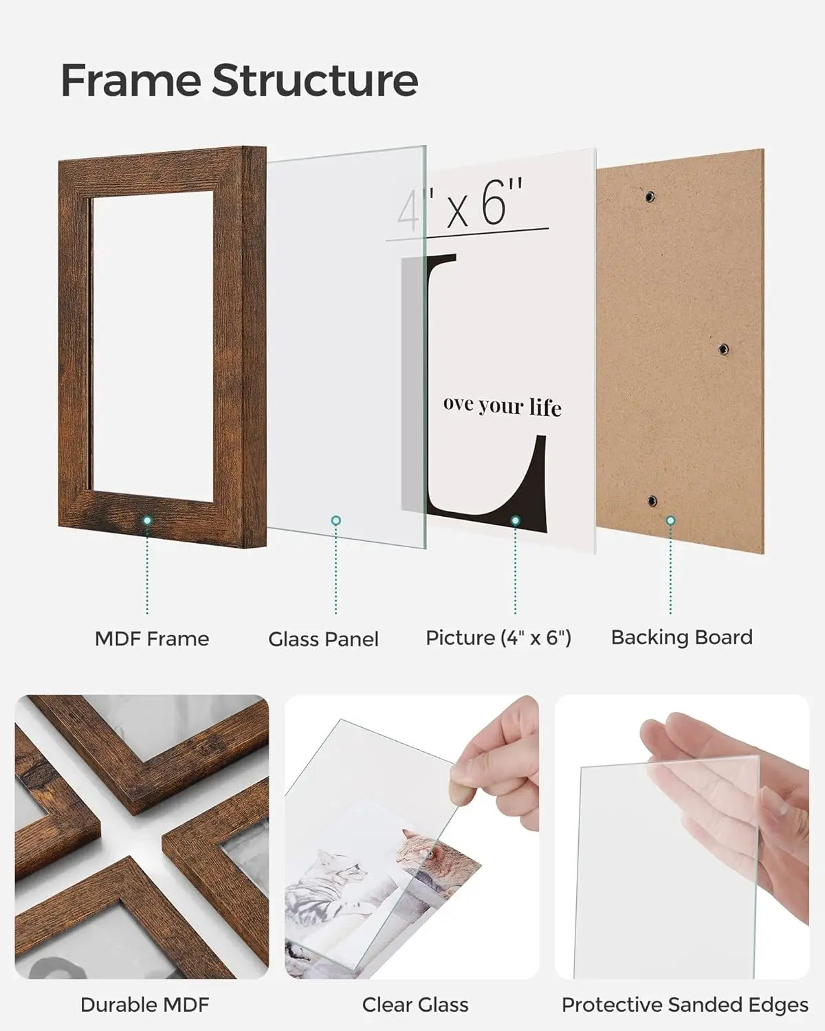 12-Pack 4x6 Photo Frames Collage Wall Decor