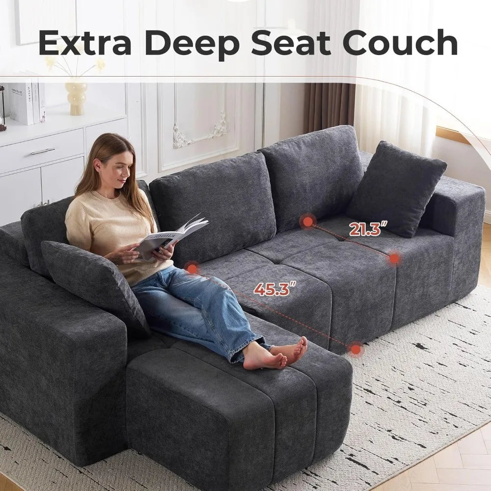 105" Modular Sectional Couch With Chaise
