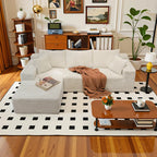 105Inch L-Shaped Sofa  Bed Convertible Corduroy