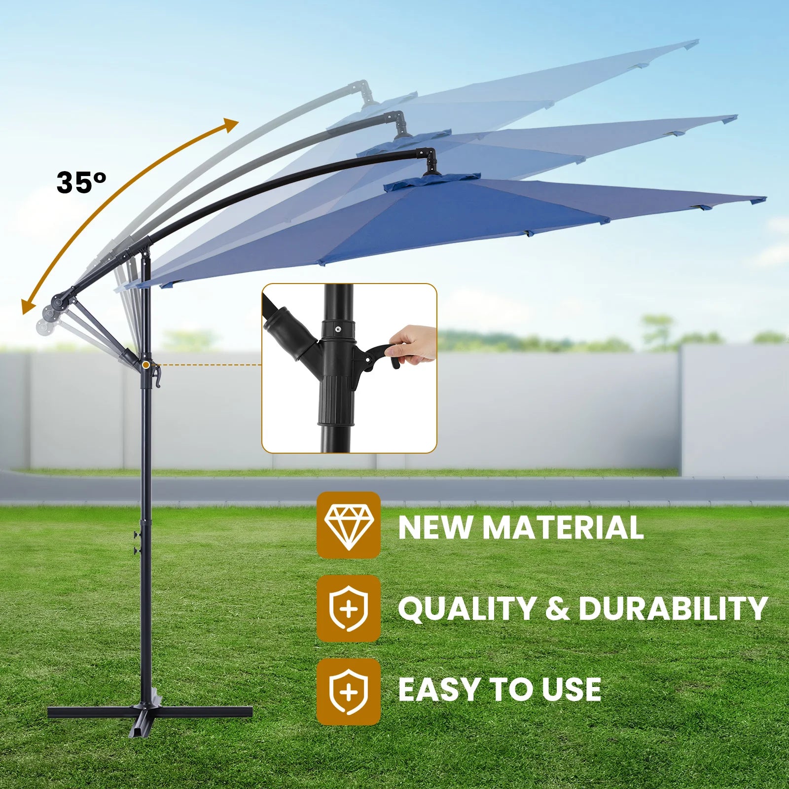 10 FT Patio Umbrella  With Easy Tilt Adjustment
