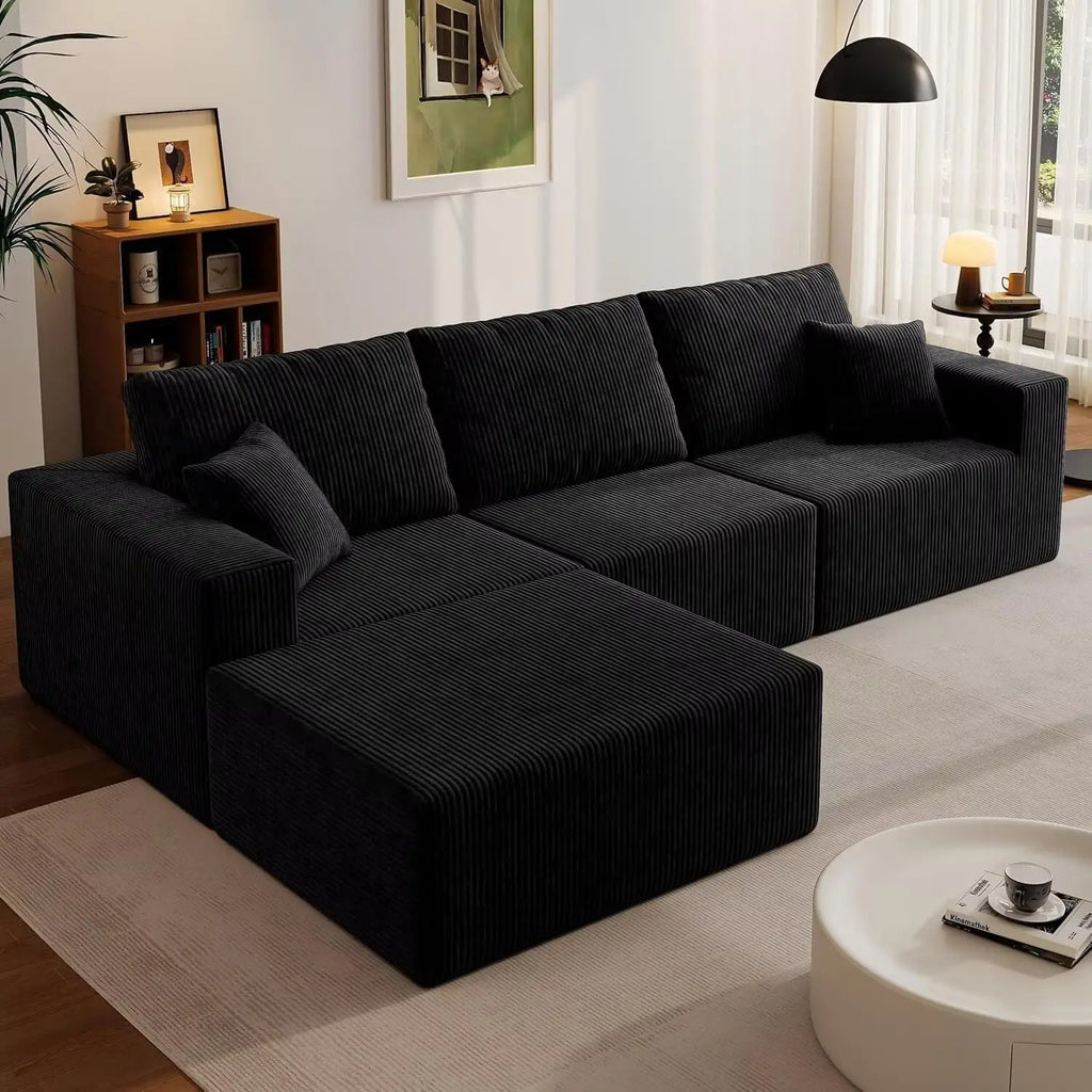 139" Sectional L-Shape Sofa With Chaise