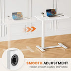 Adjustable Overbed Bedside Table with Wheels