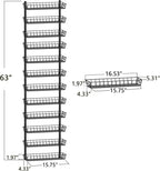 Adjustable Wall Mount Spice Rack, Black