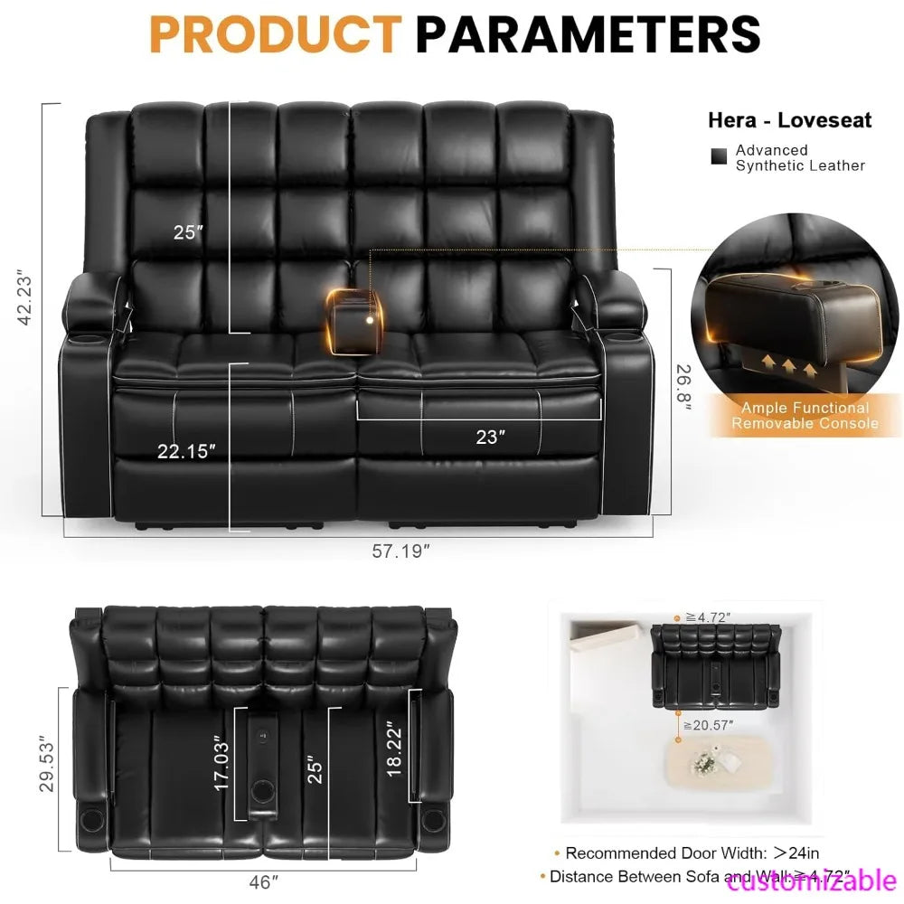"Double Reclining Loveseat With Removable Console