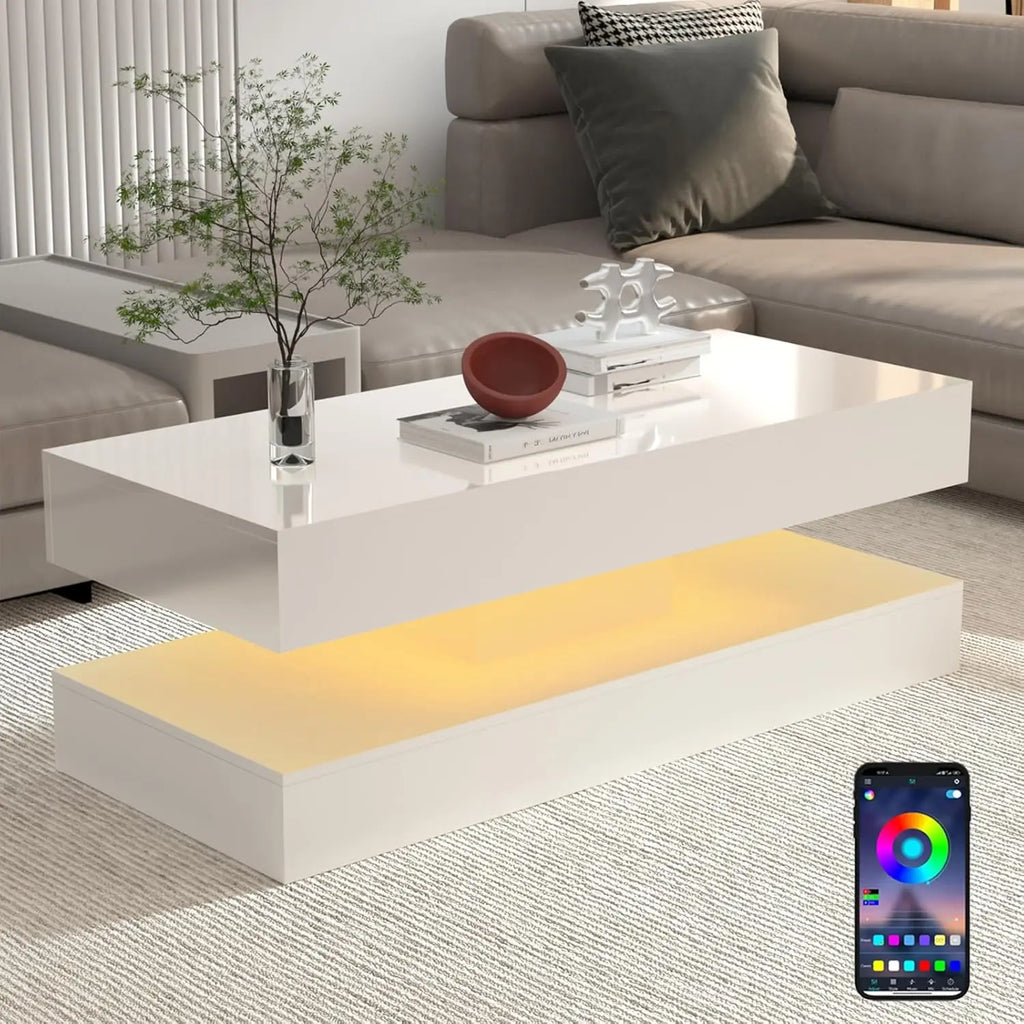 Modern Stylish Coffee Table With LED lights