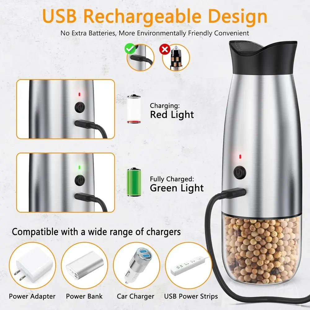 Rechargeable Automatic Pepper Mill Grinder