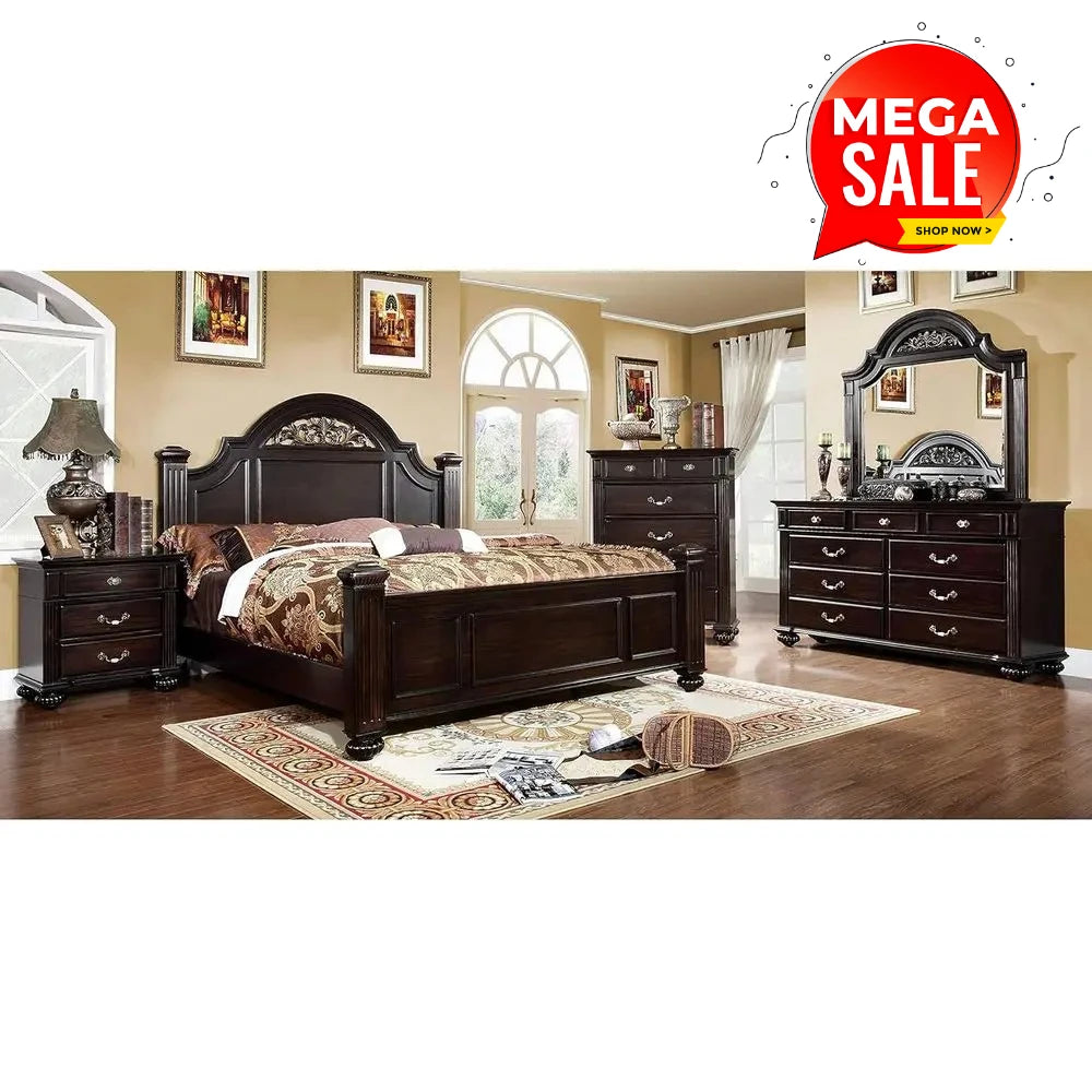 6-Piece Solid Wood Traditional Bedroom Set
