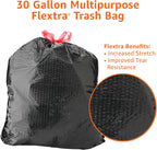 30 Gallon Heavy-Duty Drawstring Trash Bags