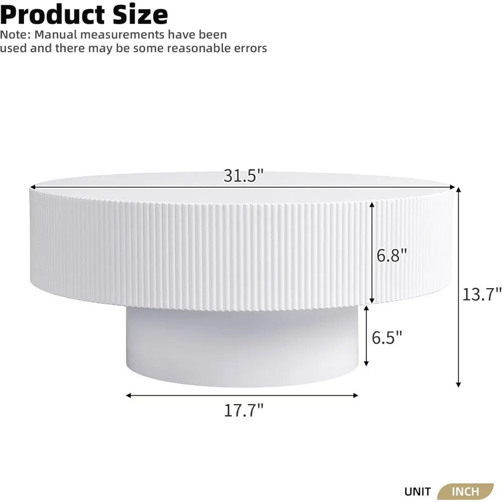 31.5" Round Drum Coffee Table