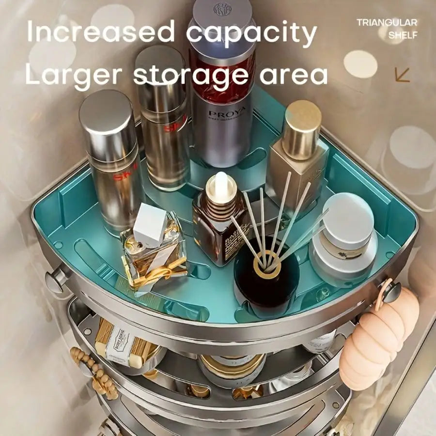 2Pc Wall Mounted Corner Rack: No-Drill