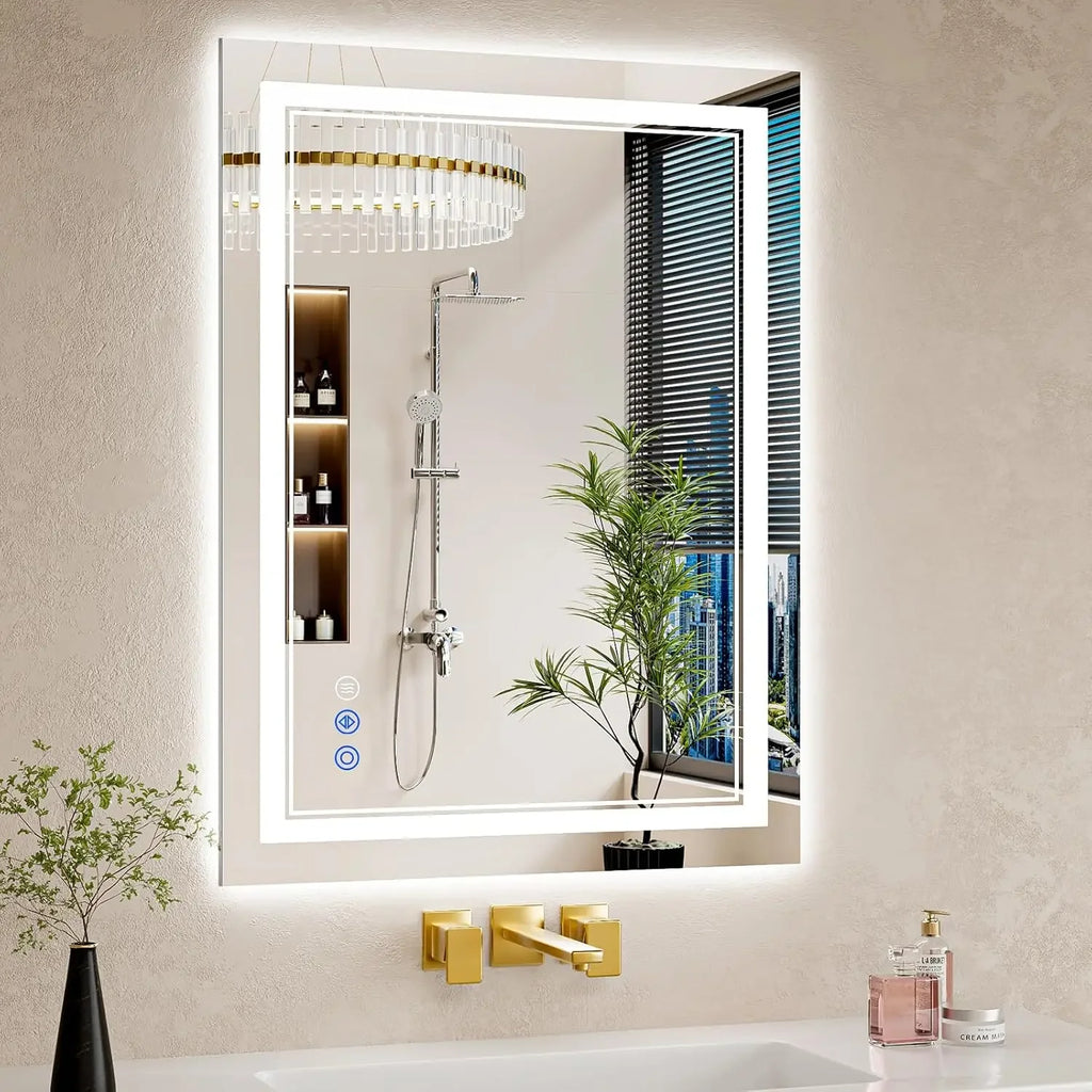 24"x32" LED Bathroom Mirror with Dimmable Lights