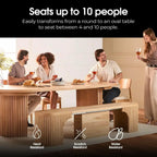 Expandable Round Dining Table Set