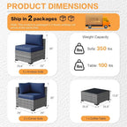 7-Piece Modular Outdoor Patio Furniture Set