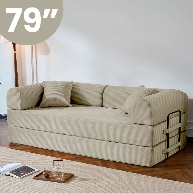 79’’ Folding Convertible Sofa Bed ,Corduroy