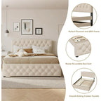 Queen Size Upholstered Platform Bed