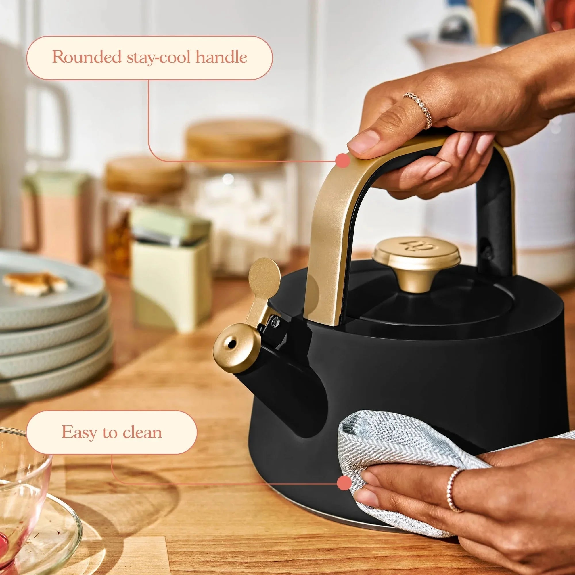 1.8L Black Ceramic Tea Kettle