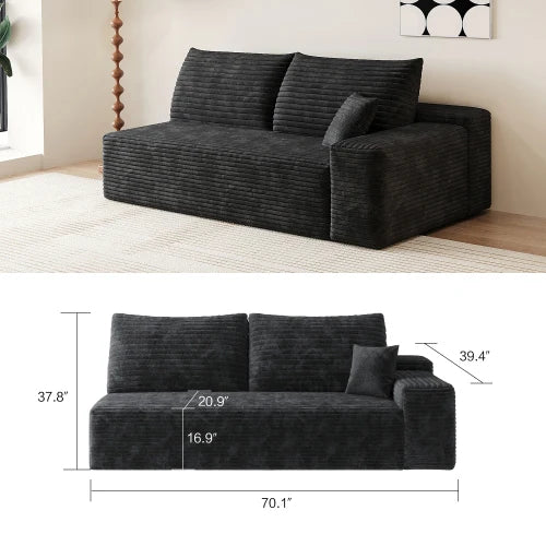 Corduroy Sectional Sofa, Modular Recliner