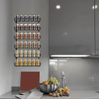 Adjustable Wall Mount Spice Rack, Black