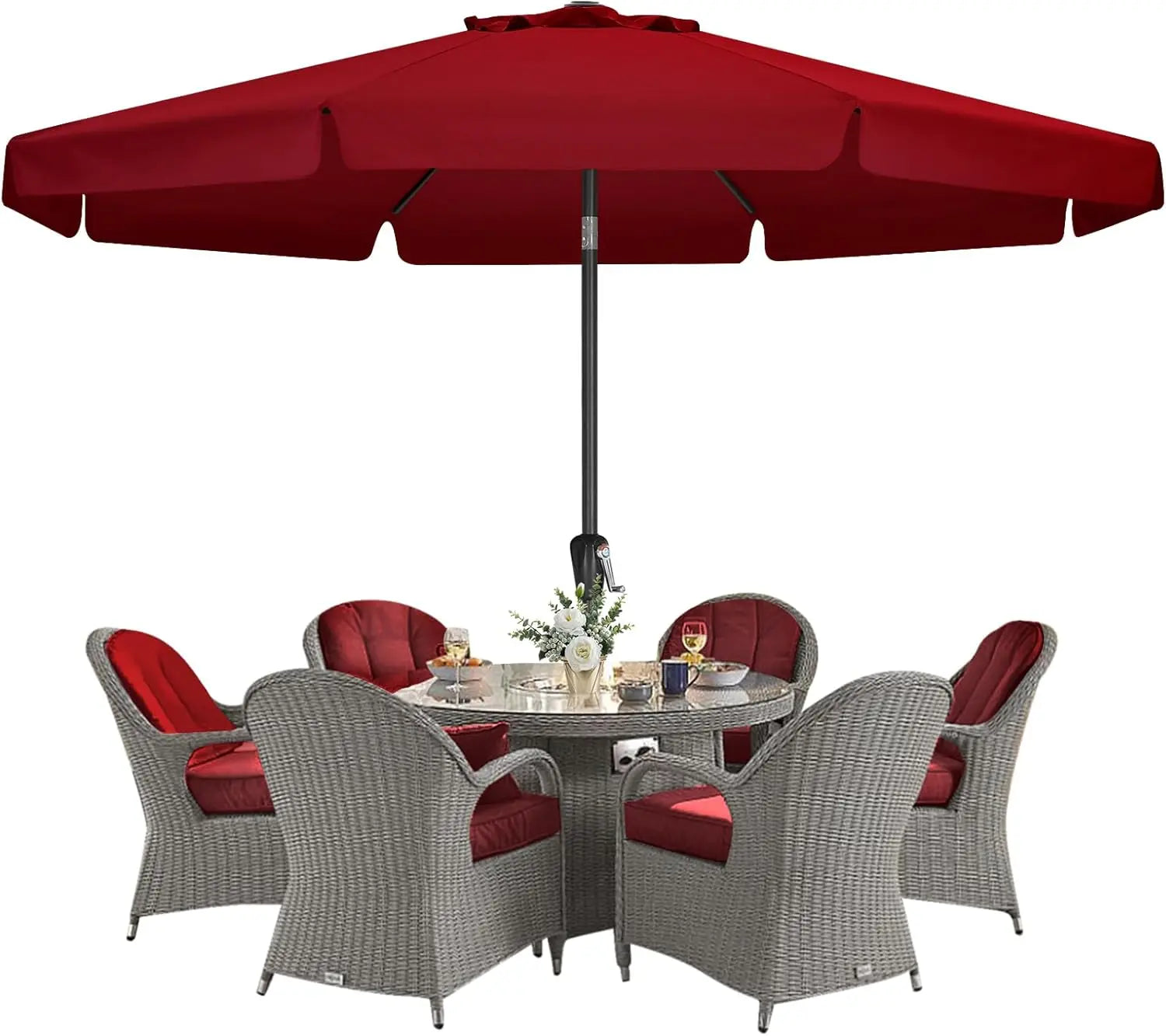 11ft Burgundy Round Patio Umbrella