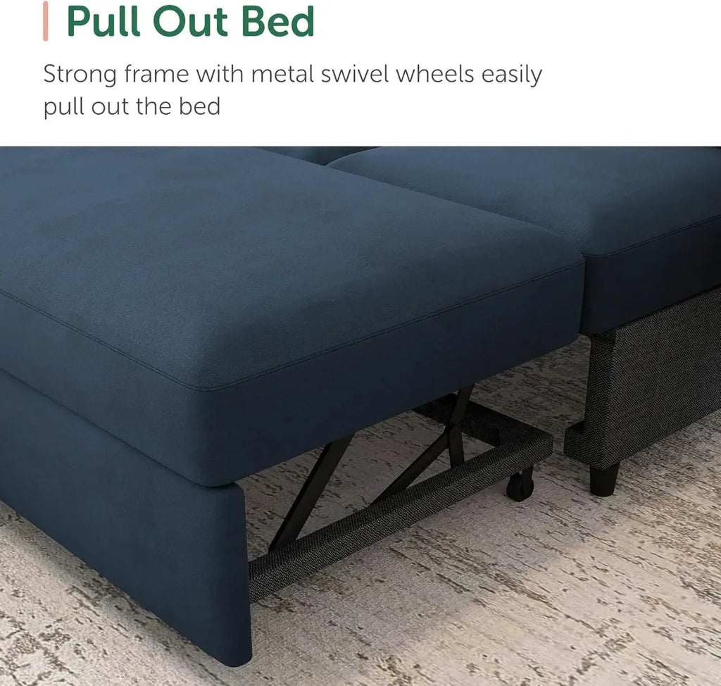 Sectional Sleeper Sofa with Storage Chaise Lounge