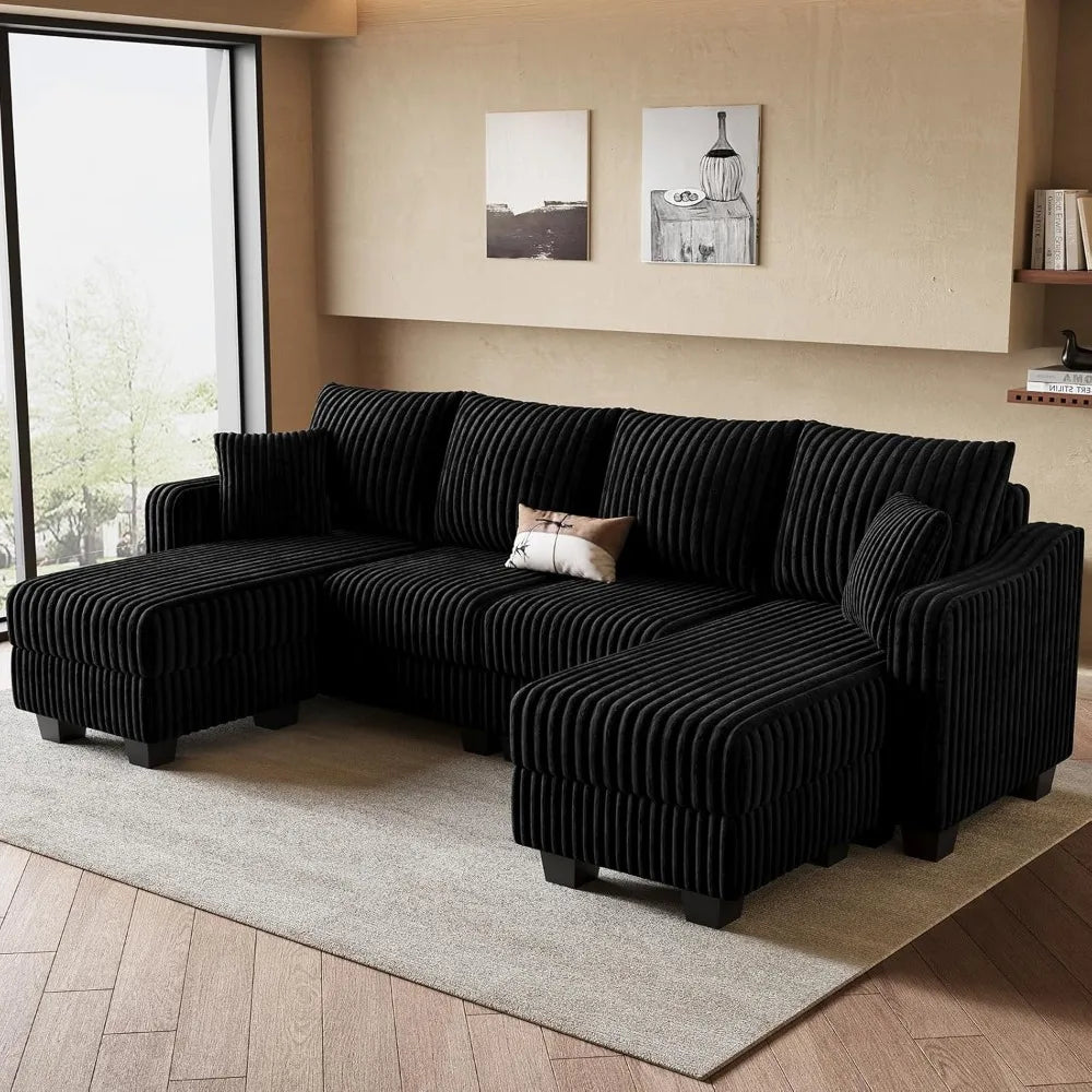 U-Shaped Sectional Sofa with Reversible Chaises