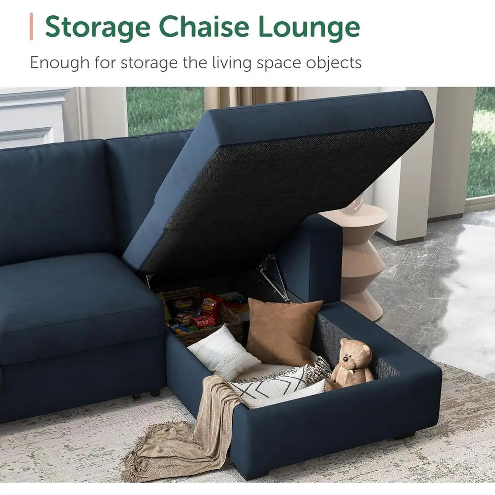 Sectional Sleeper Sofa with Pull-Out Bed