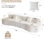 109" Modern Sectional Curved Couch,  4-Seater