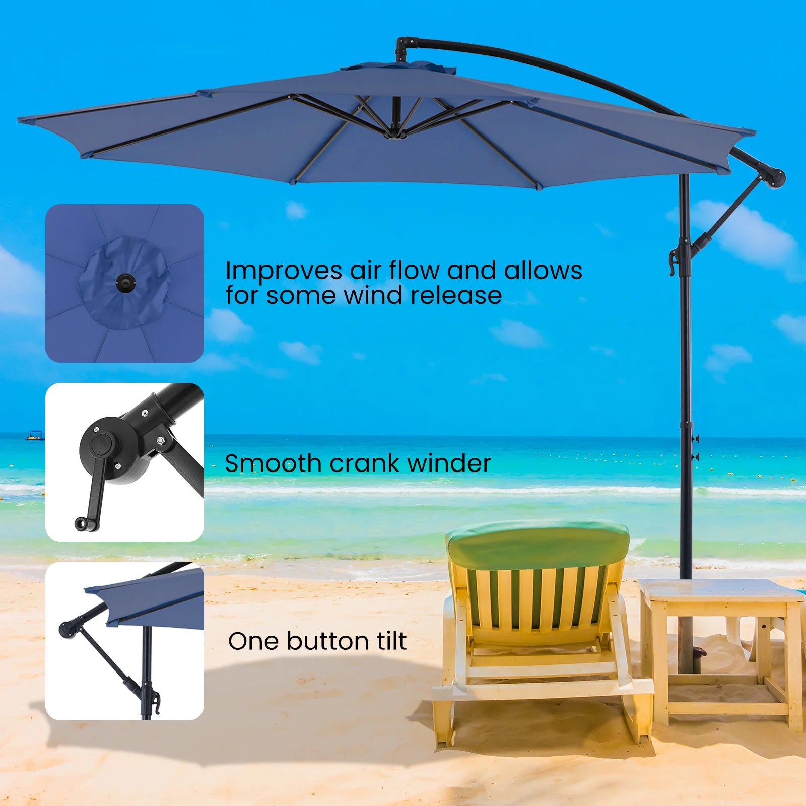 10 FT Patio Umbrella  With Easy Tilt Adjustment