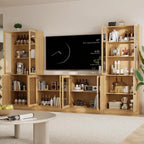 4-Piece Large TV Stand with Bookshelves