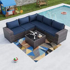 6 PC  Wicker Rattan Patio Furniture Set