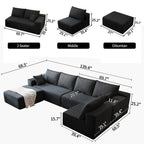 Corduroy Sectional Sofa, Modular Recliner