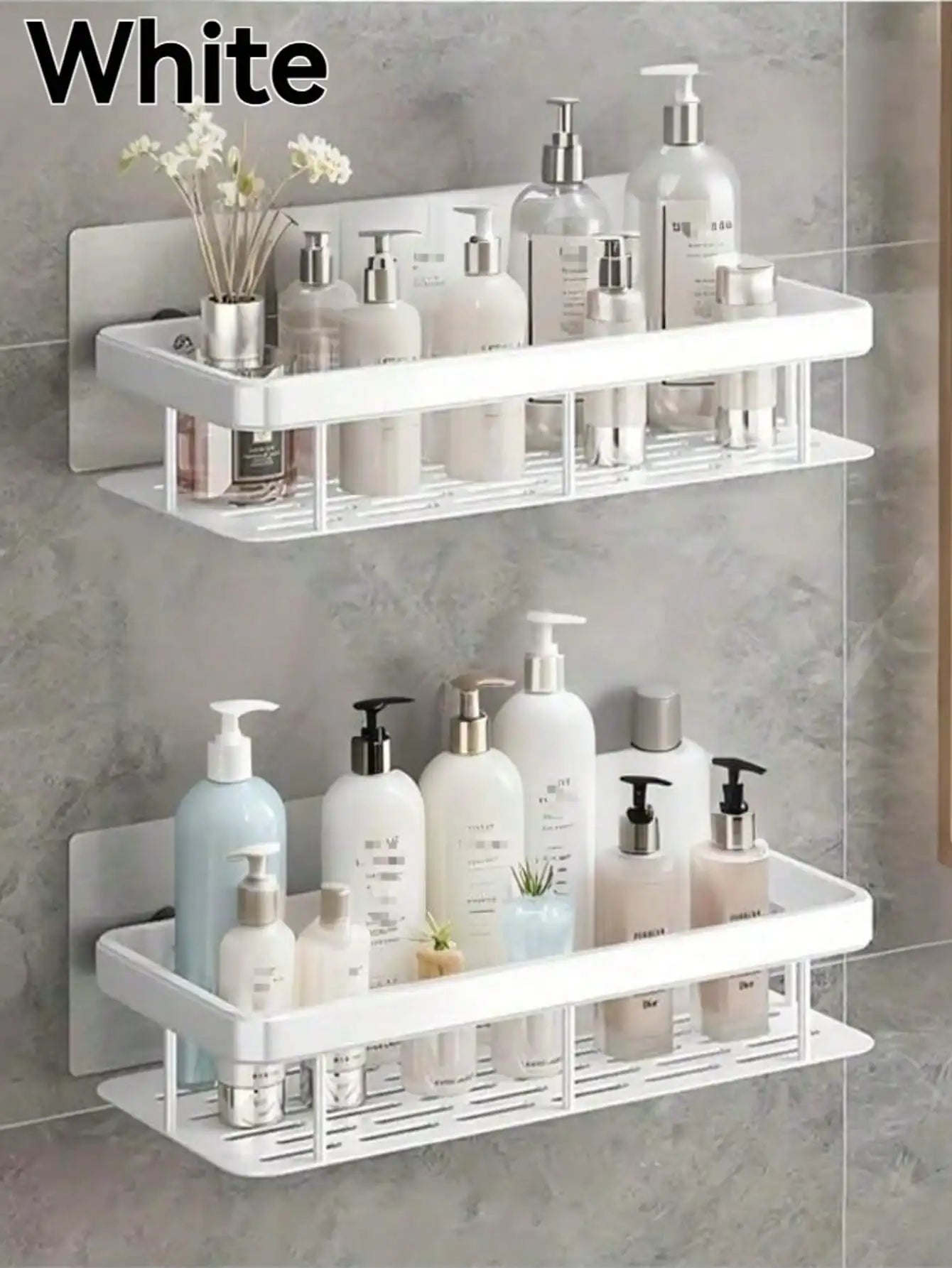 2Pc Wall Mounted Corner Rack: No-Drill