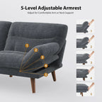 66 Inch Convertible Corduroy Futon Sofa Bed