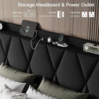 Full Size Bed Frame with Storage Drawers