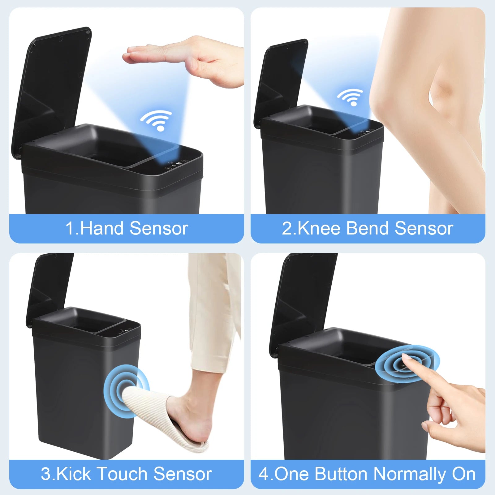 2 Pack Bathroom Automatic Trash Can