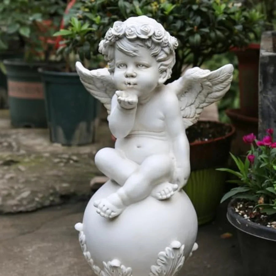 18in   Outdoor Cupid Sculpture