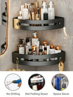 2Pc Wall Mounted Corner Rack: No-Drill