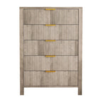 5-Drawer Modern Tall Oak Dresser