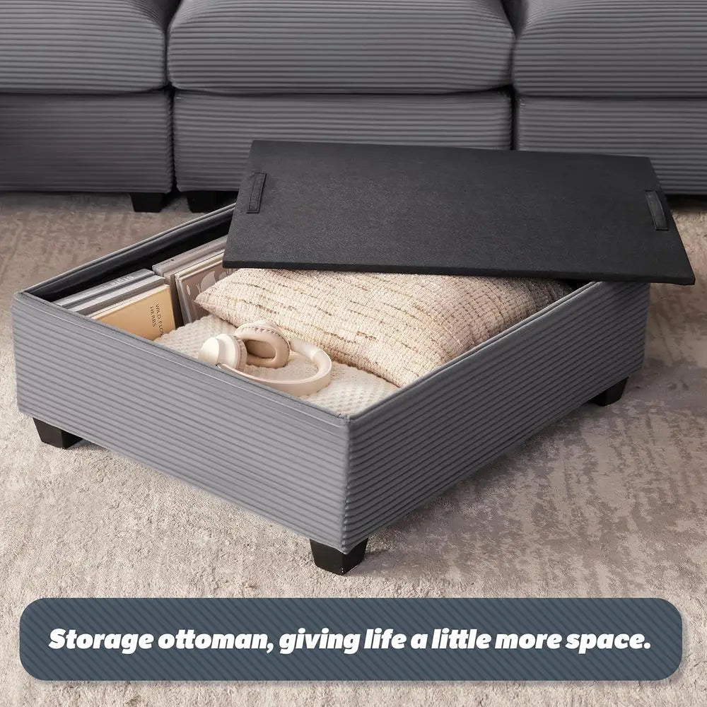 Oversized Corduroy Sofa with Memory Foam